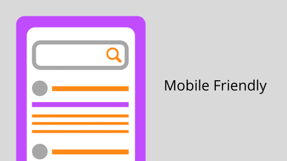 A graphic of a mobile device showing search results to represent that you need to have a mobile friendly device to get your website to show up online